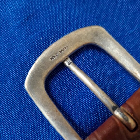 Brighton Moc Croco Alligator Leather Woman's S Belt Brass Buckle Style 41807 - Picture 2 of 7